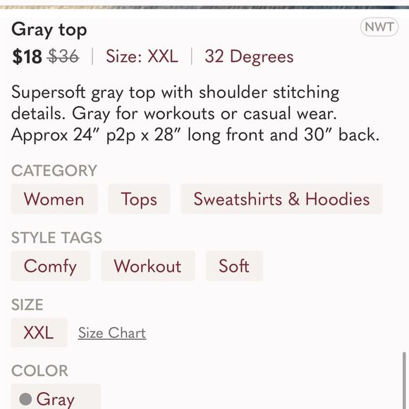 Gray top - Picture 5 of 5